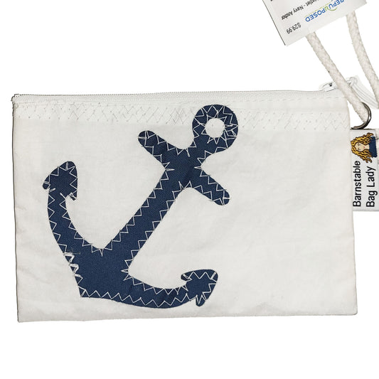 Sailcloth Wristlet - Navy Anchor