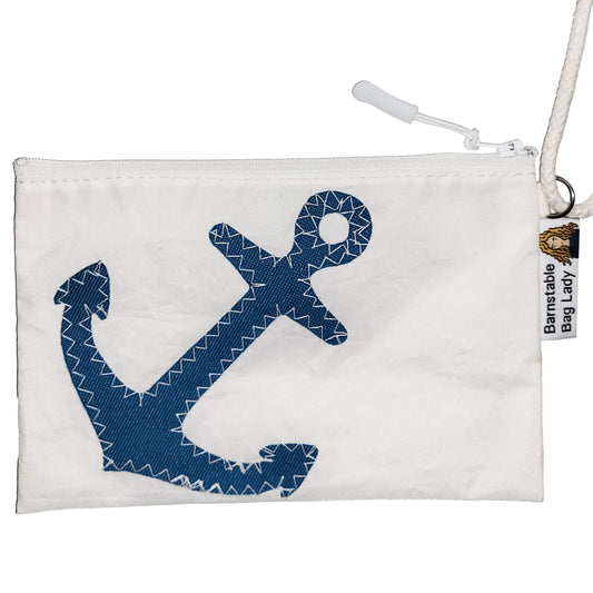 Sailcloth Wristlet - Teal Anchor