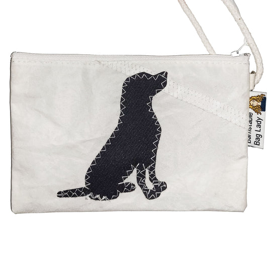 Sailcloth Wristlet - Black Lab Sitting