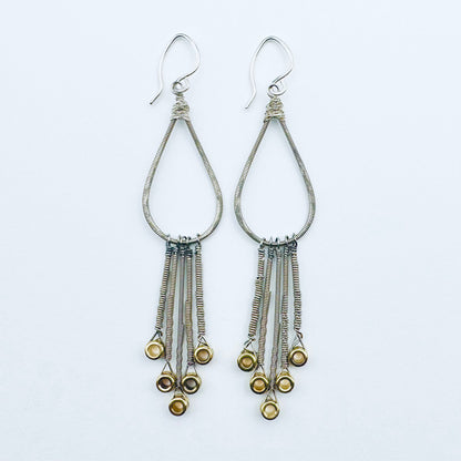 Guitar String Drop with String Ends Earrings