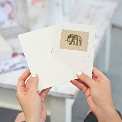 Elephant Paper Card - Brass