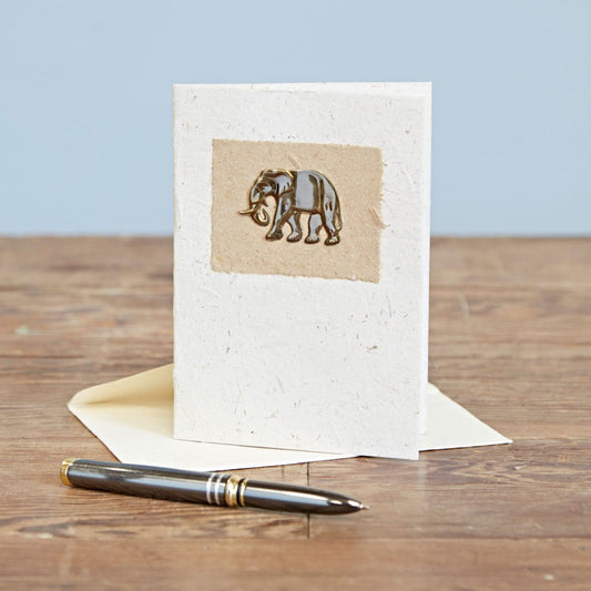 Elephant Paper Card - Brass
