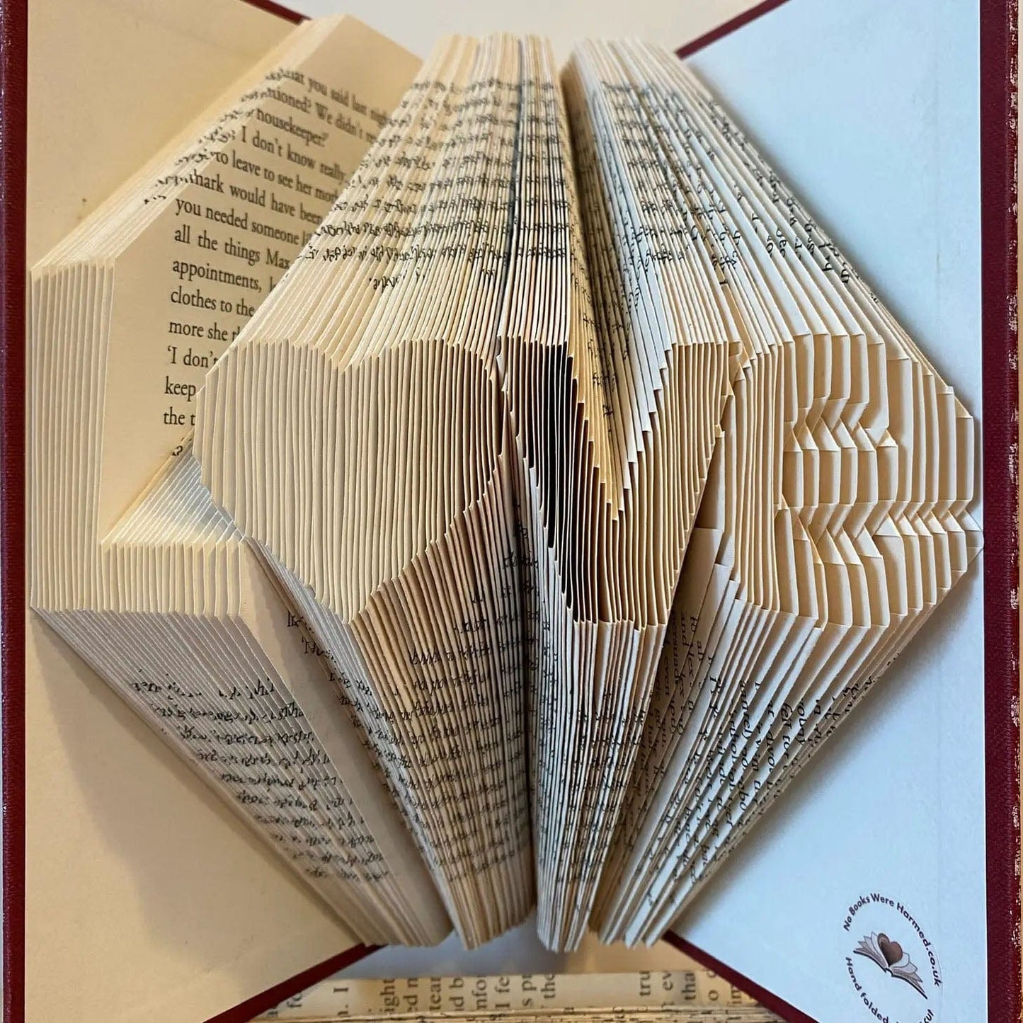 Folded Book Art - Love Heart