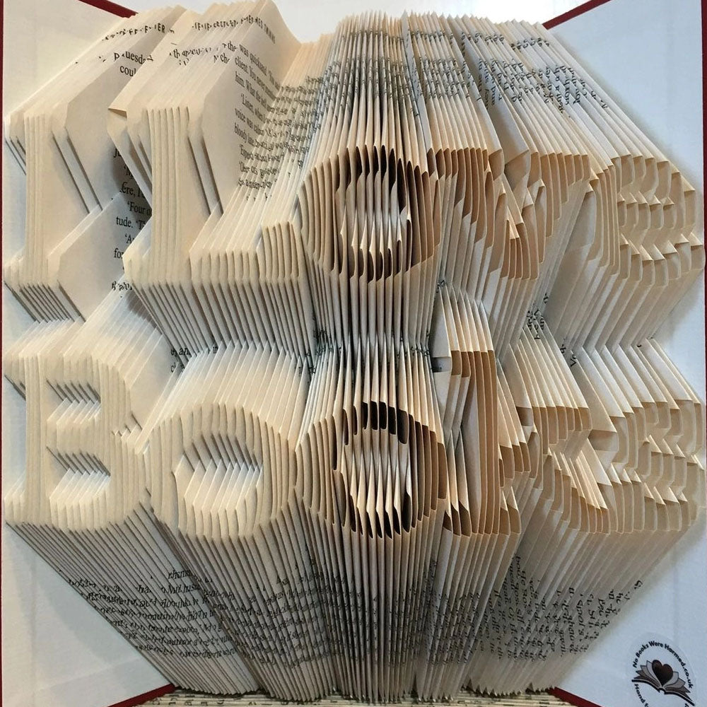 Folded Book Art - I Love Books