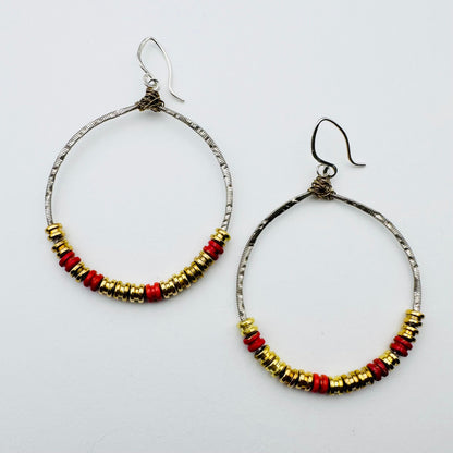 Guitar String Circle with Ball Ends Earrings