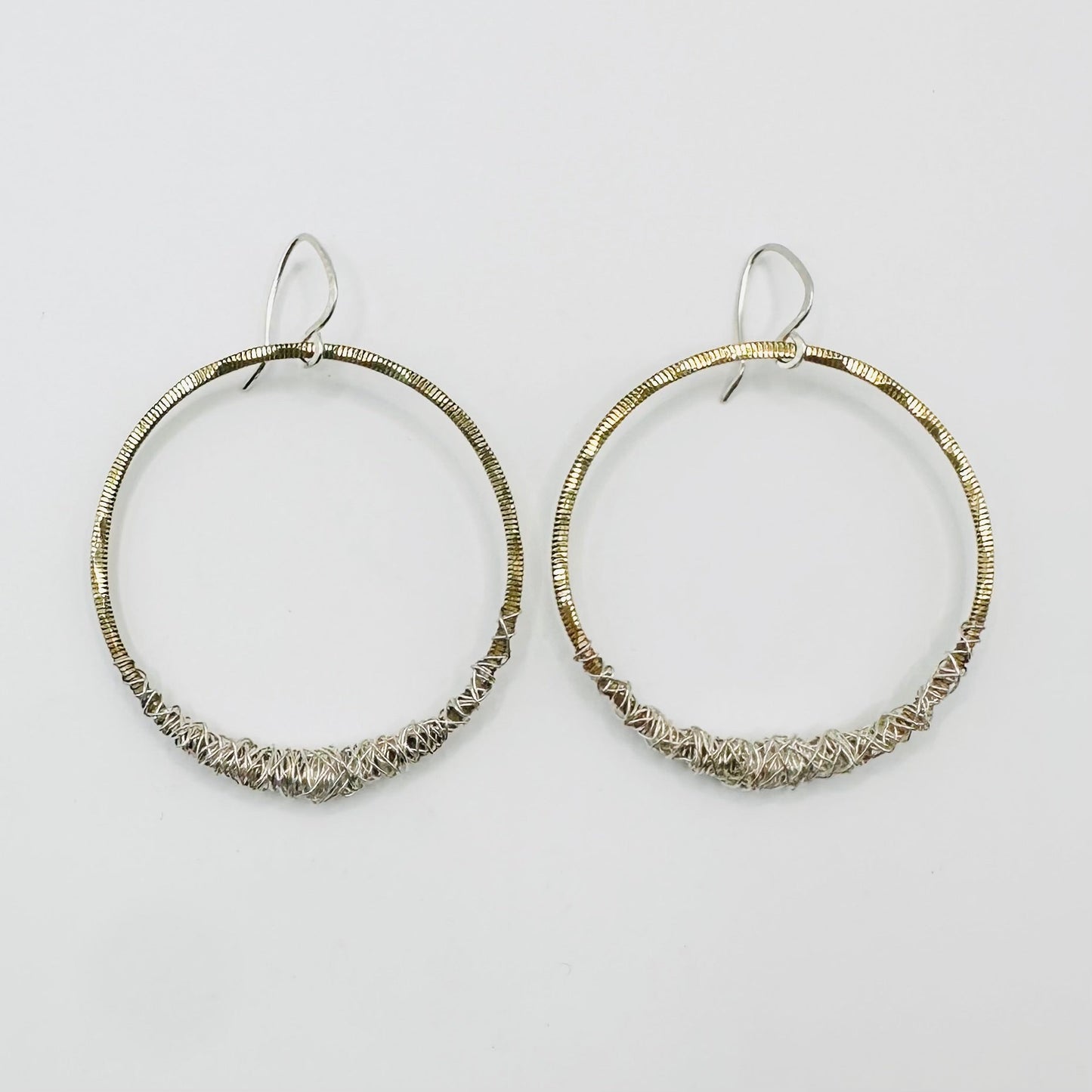 Guitar String Circle with Tangles Earrings