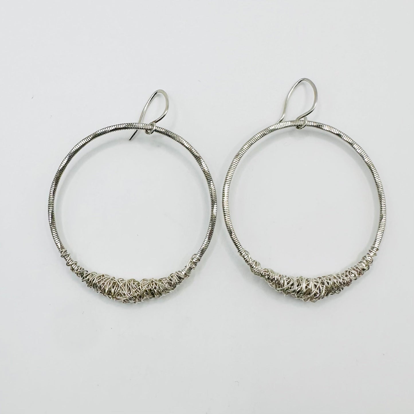 Guitar String Circle with Tangles Earrings