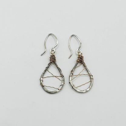 Guitar String Teardrops with Web Earrings