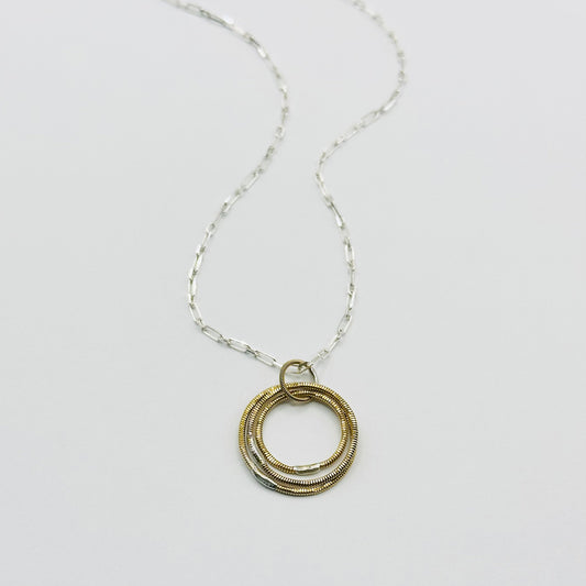 Guitar String Triple Circle Necklace