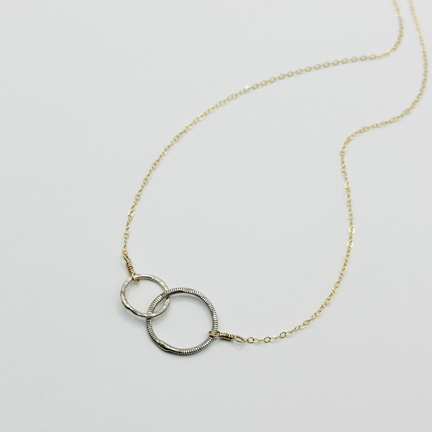 Guitar String Two Circle Necklace