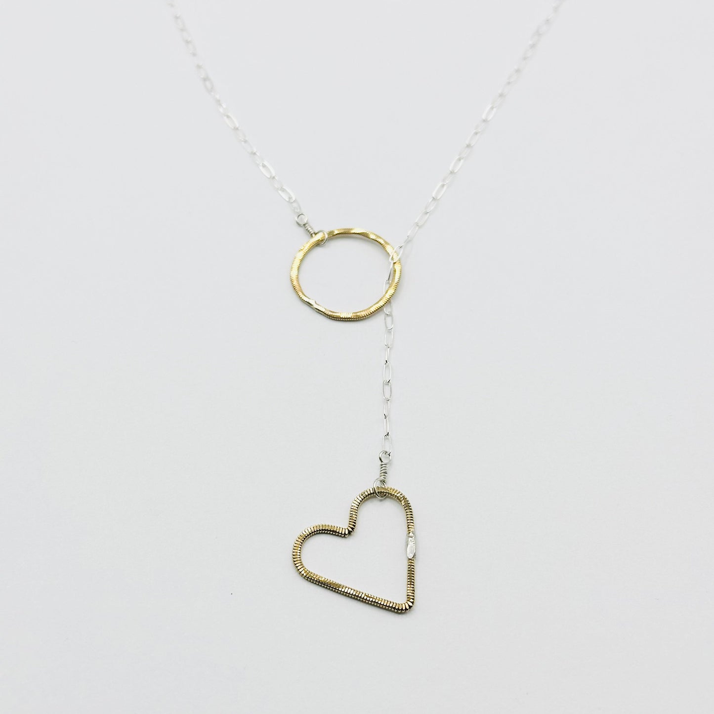 Guitar String Lariat Necklace - Heart