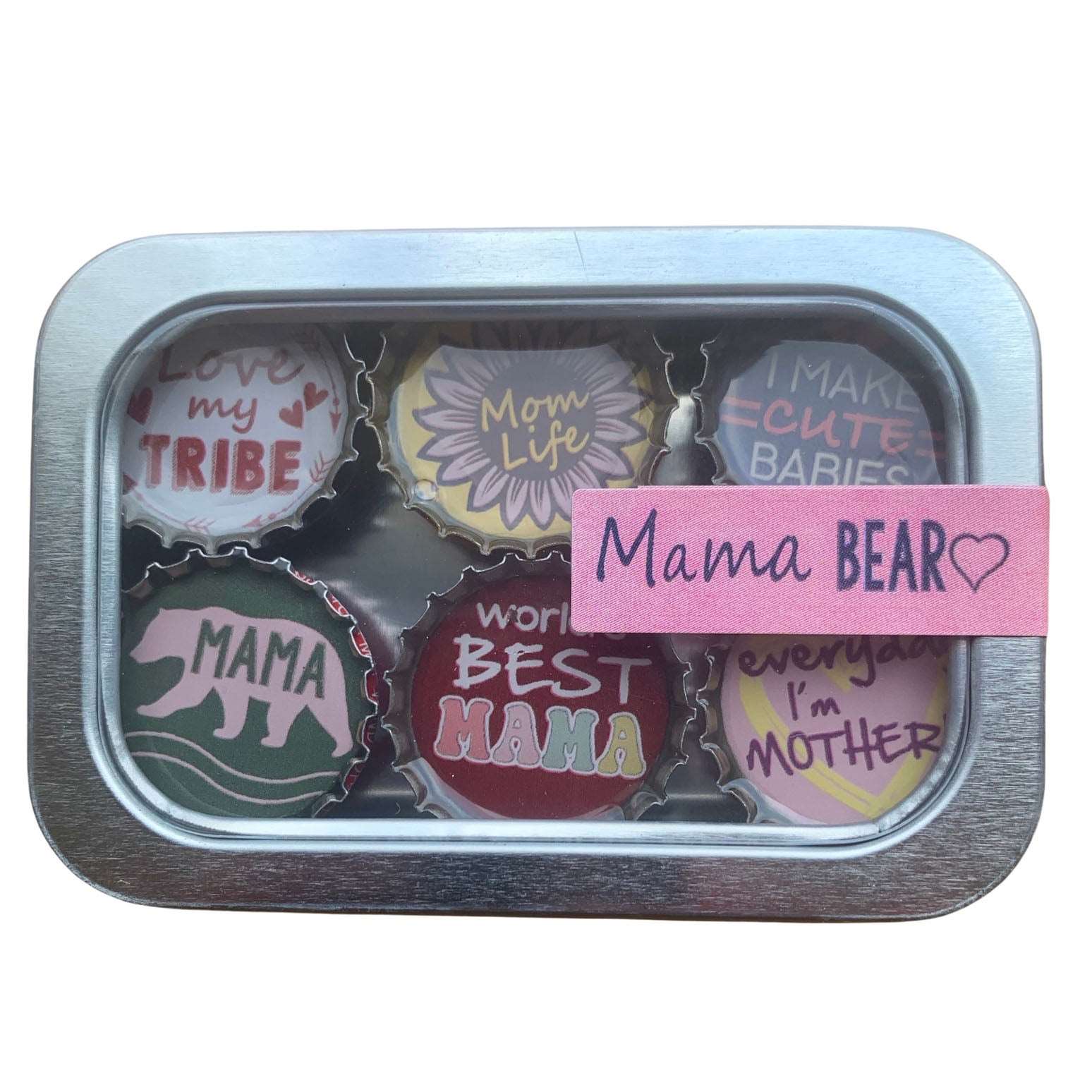 Bottle Cap Magnets - Mama Bear