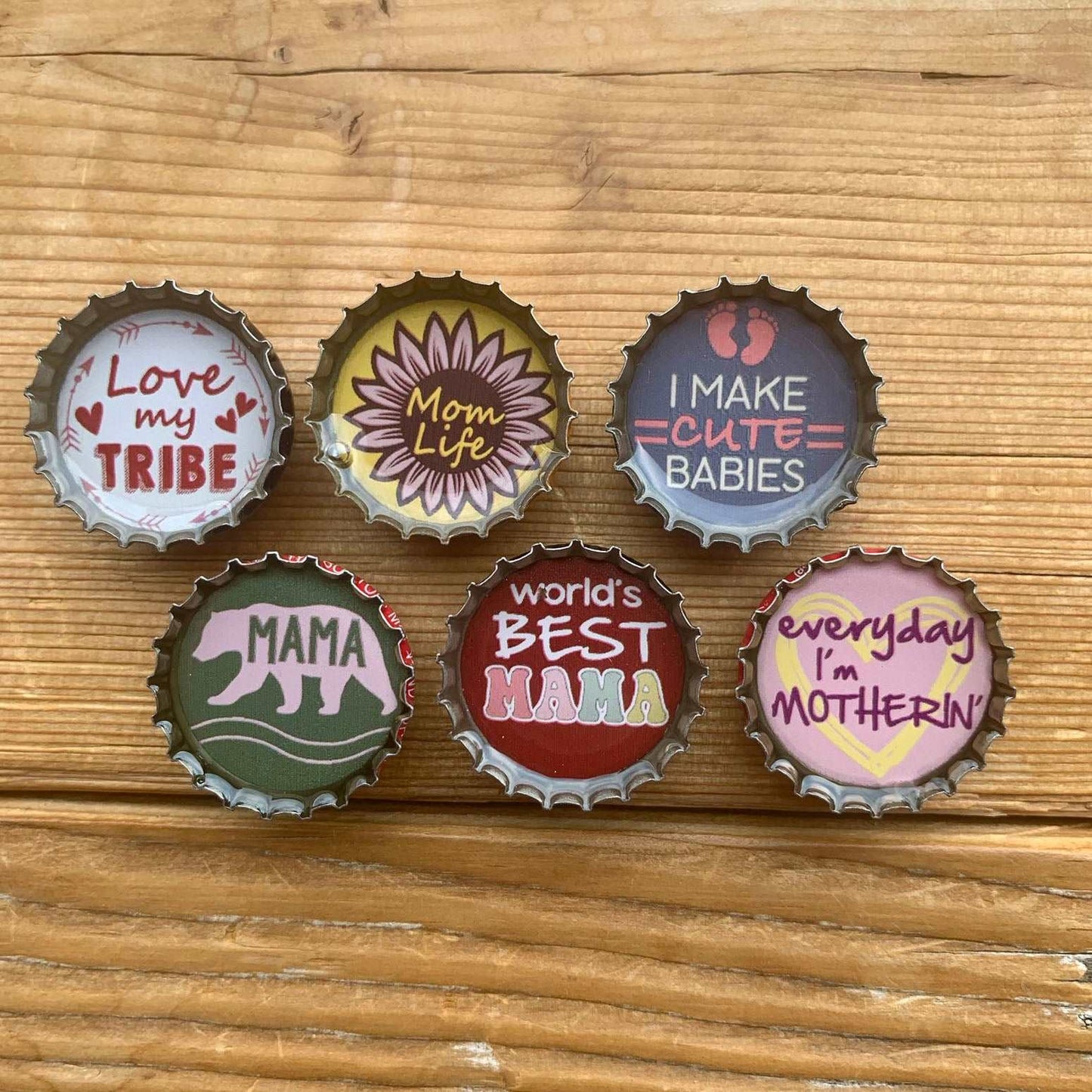 Bottle Cap Magnets - Mama Bear