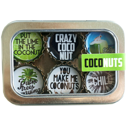 Bottle Cap Magnets - Coconuts