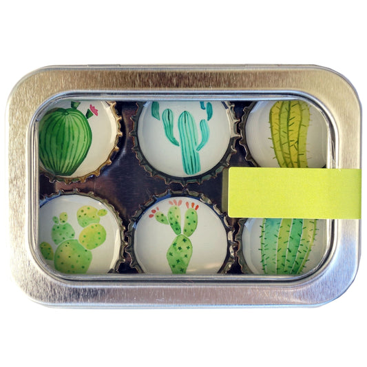 Bottle Cap Magnets - Cactus