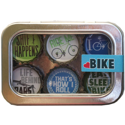 Bottle Cap Magnets - Bike