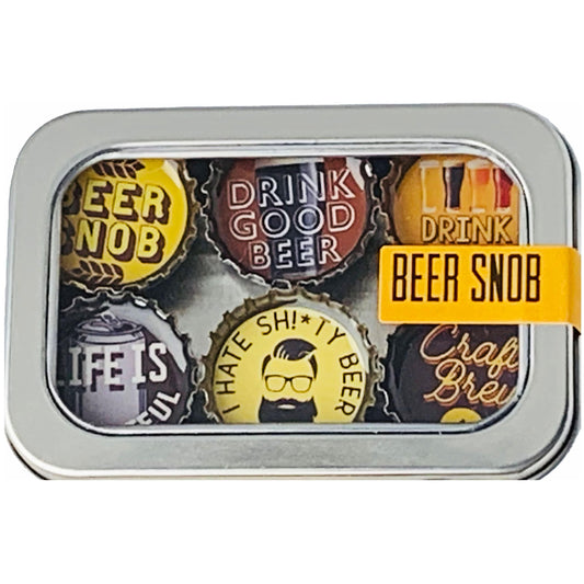 Bottle Cap Magnets - Beer Snob