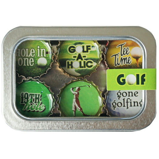 Bottle Cap Magnets - Golf