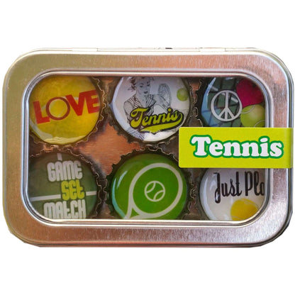 Bottle Cap Magnets - Tennis