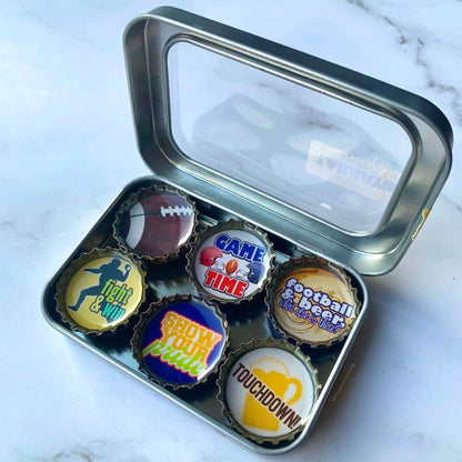 Bottle Cap Magnets - Tailgating