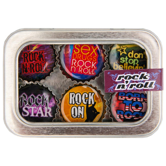 Bottle Cap Magnets - Rock 'n' Roll