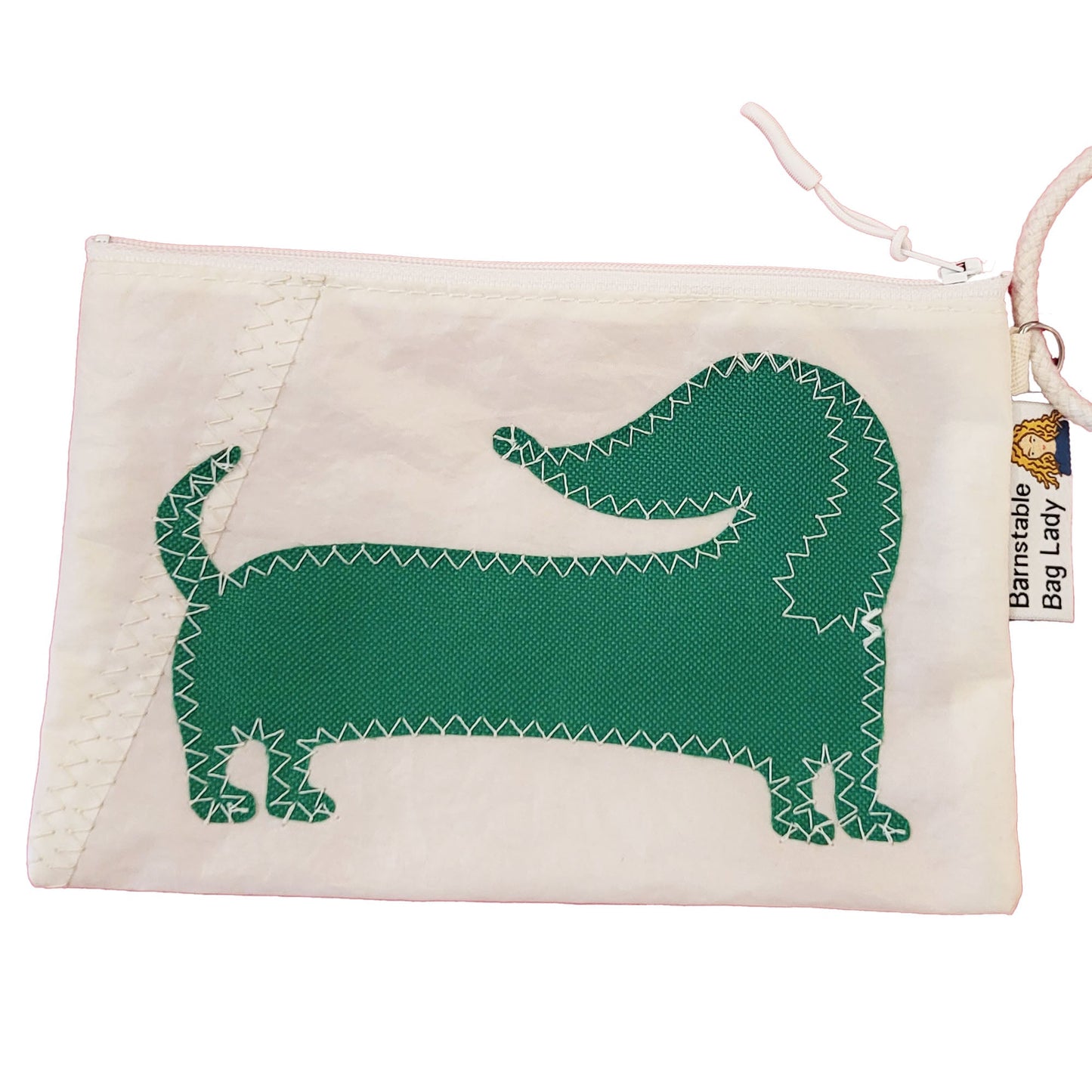 Sailcloth Wristlet - Green Dachshund