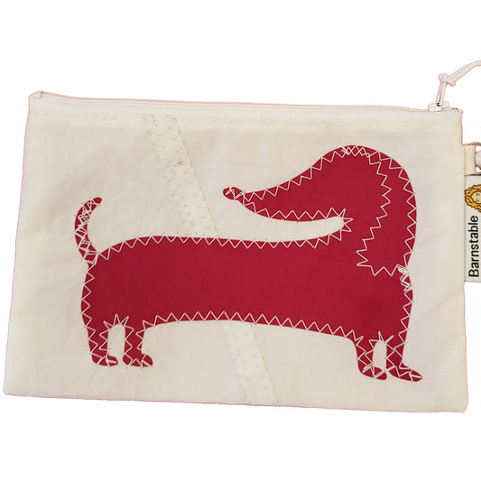 Sailcloth Wristlet - Red Dachshund