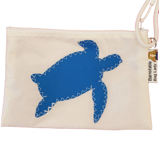 Sailcloth Wristlet - Turquoise Sea Turtle