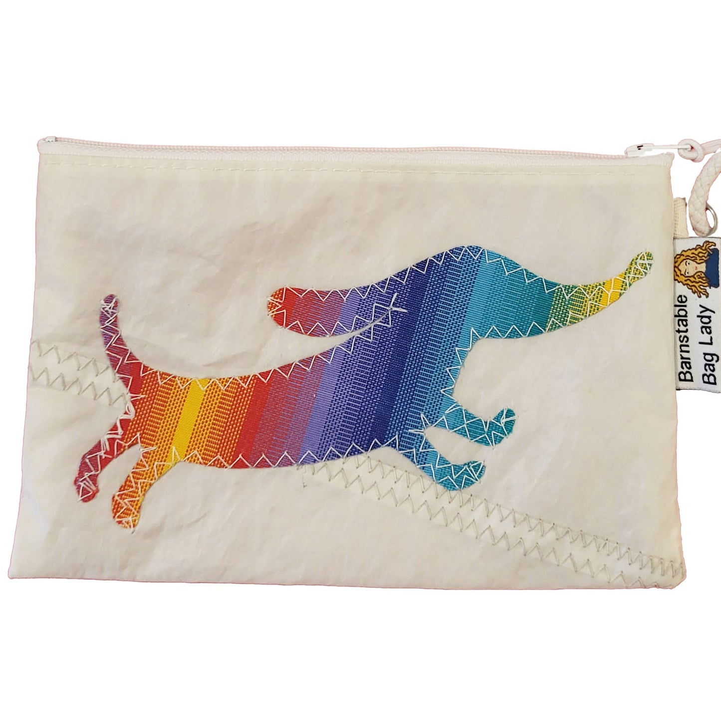 Sailcloth Wristlet - Rainbow Dachshund