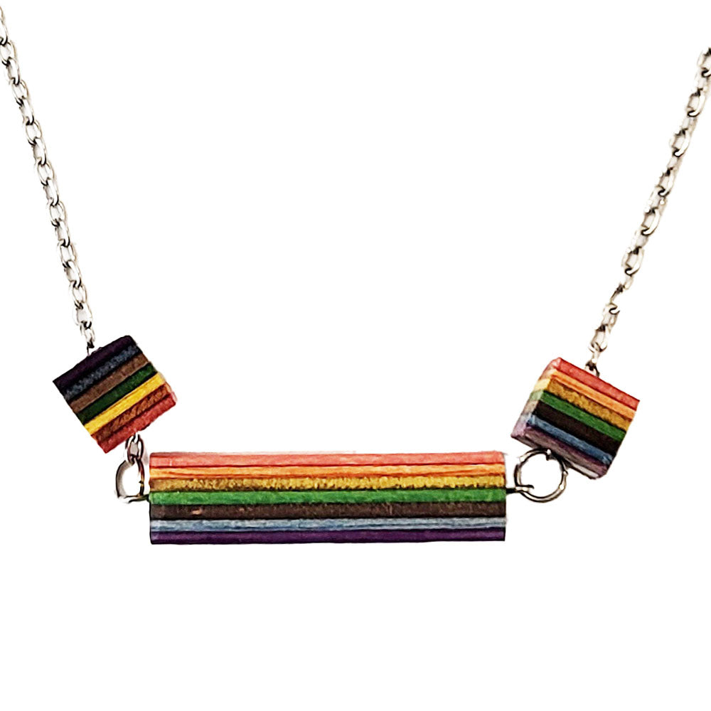 Skateboard Necklace - Blocks