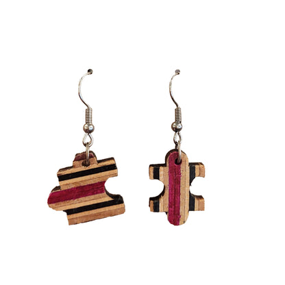 Skateboard Dangle Earrings - Jigsaw