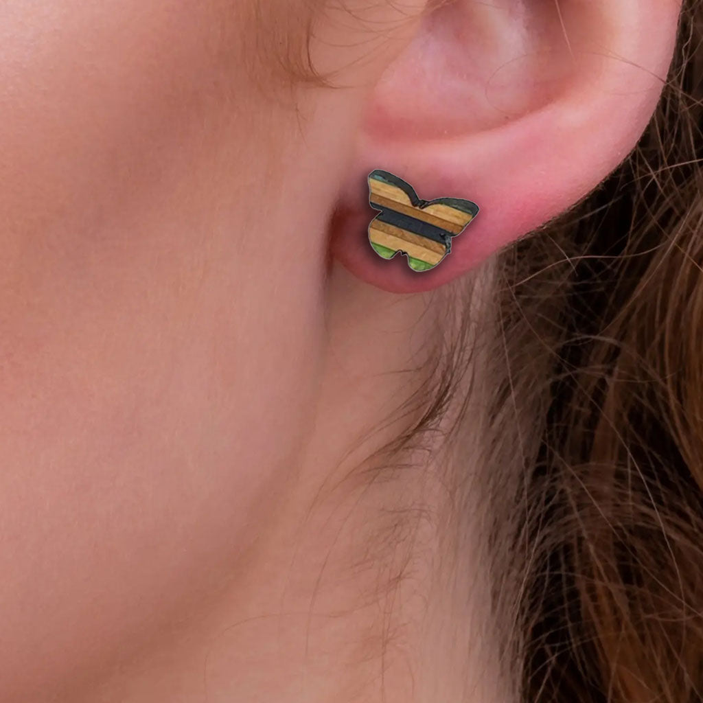 Skateboard Stud Earrings - Butterfly