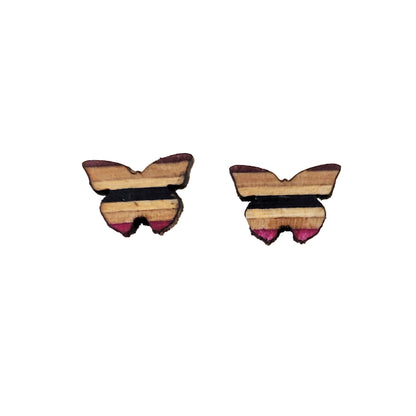 Skateboard Stud Earrings - Butterfly