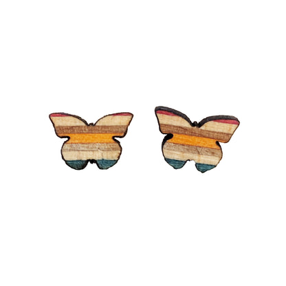 Skateboard Stud Earrings - Butterfly