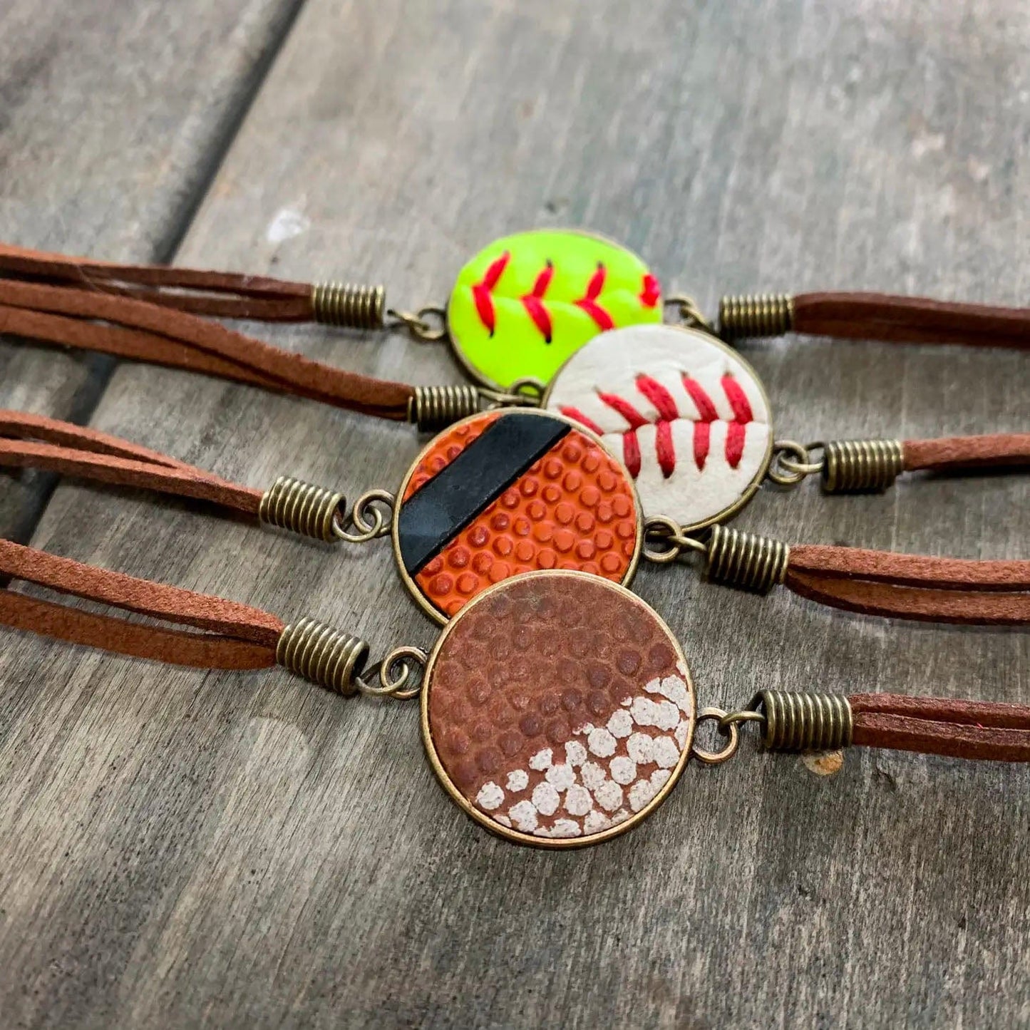 Sports Ball Leather Bracelet