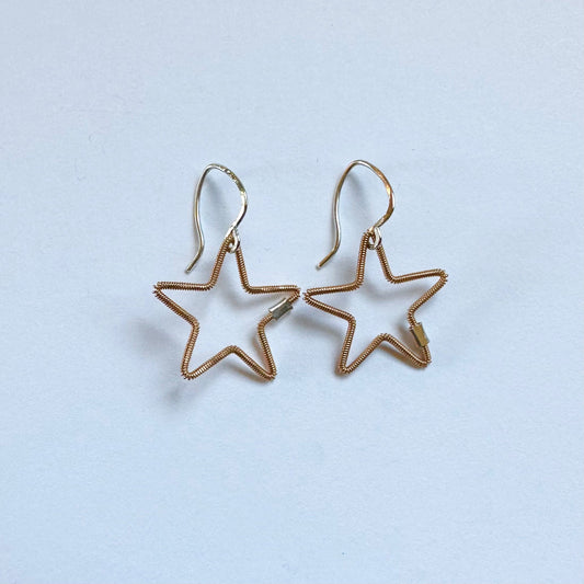 Guitar String Star Earrings