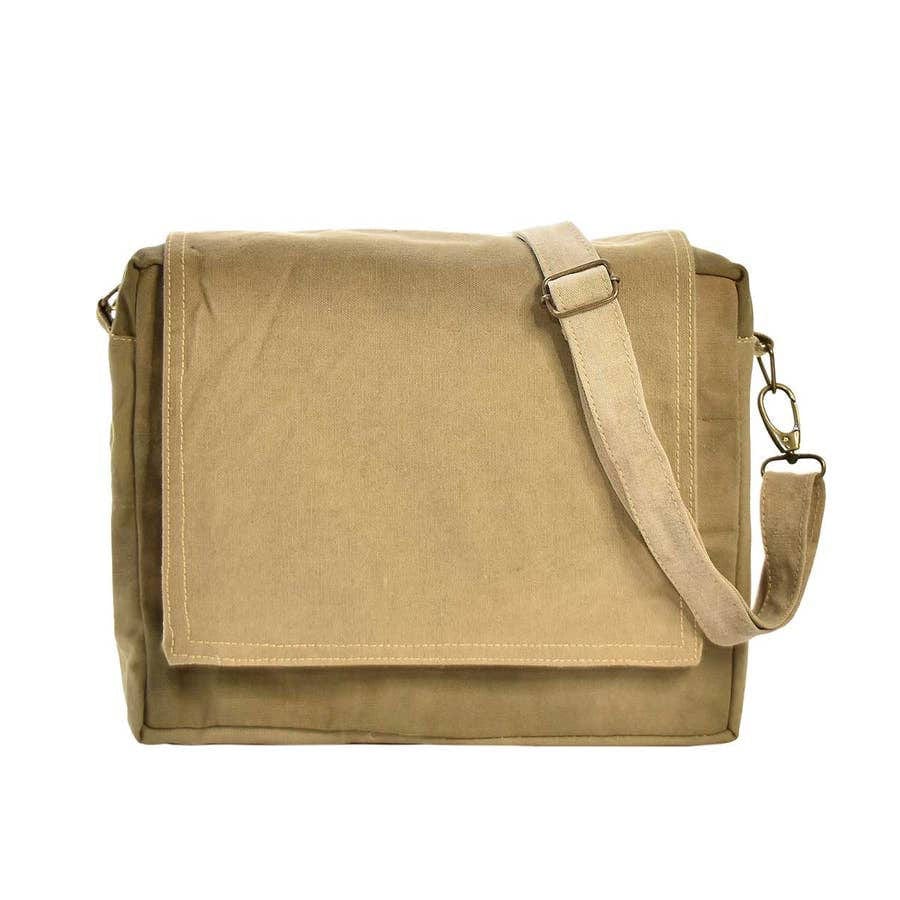 Military Tent Messenger Bag Plain