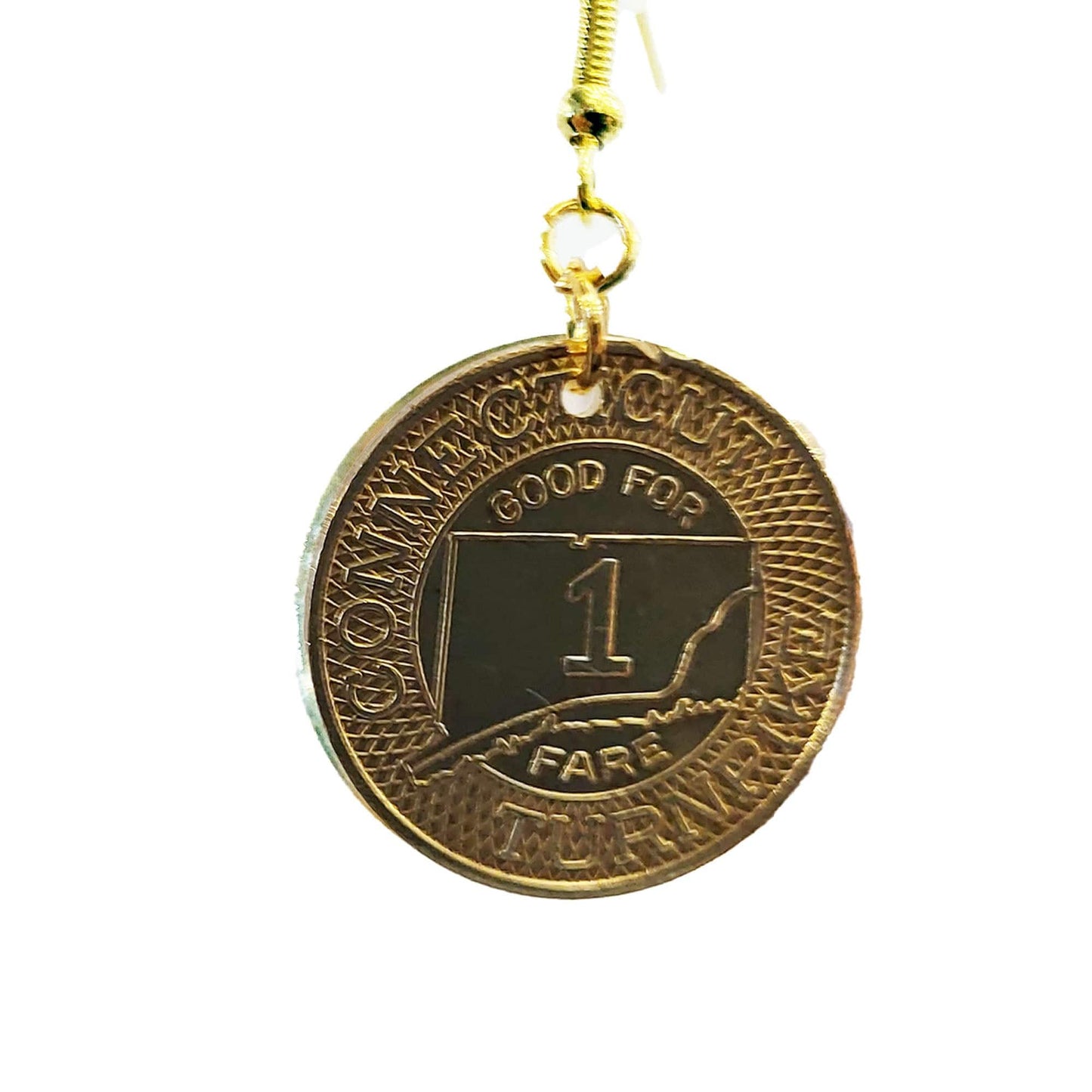 Connecticut Turnpike Token Earrings