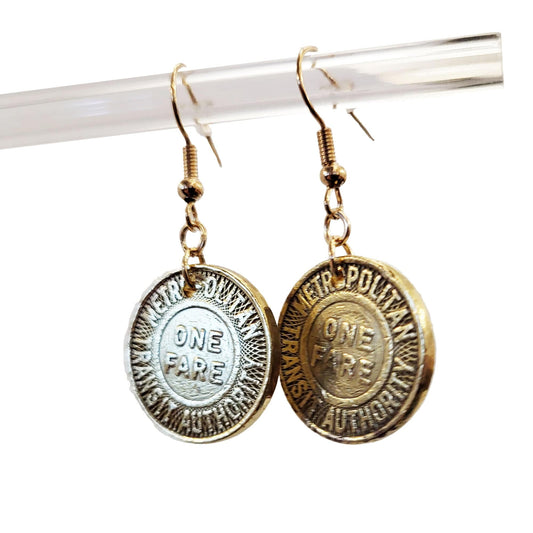 Boston Subway Token Earrings