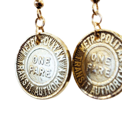 Boston Subway Token Earrings