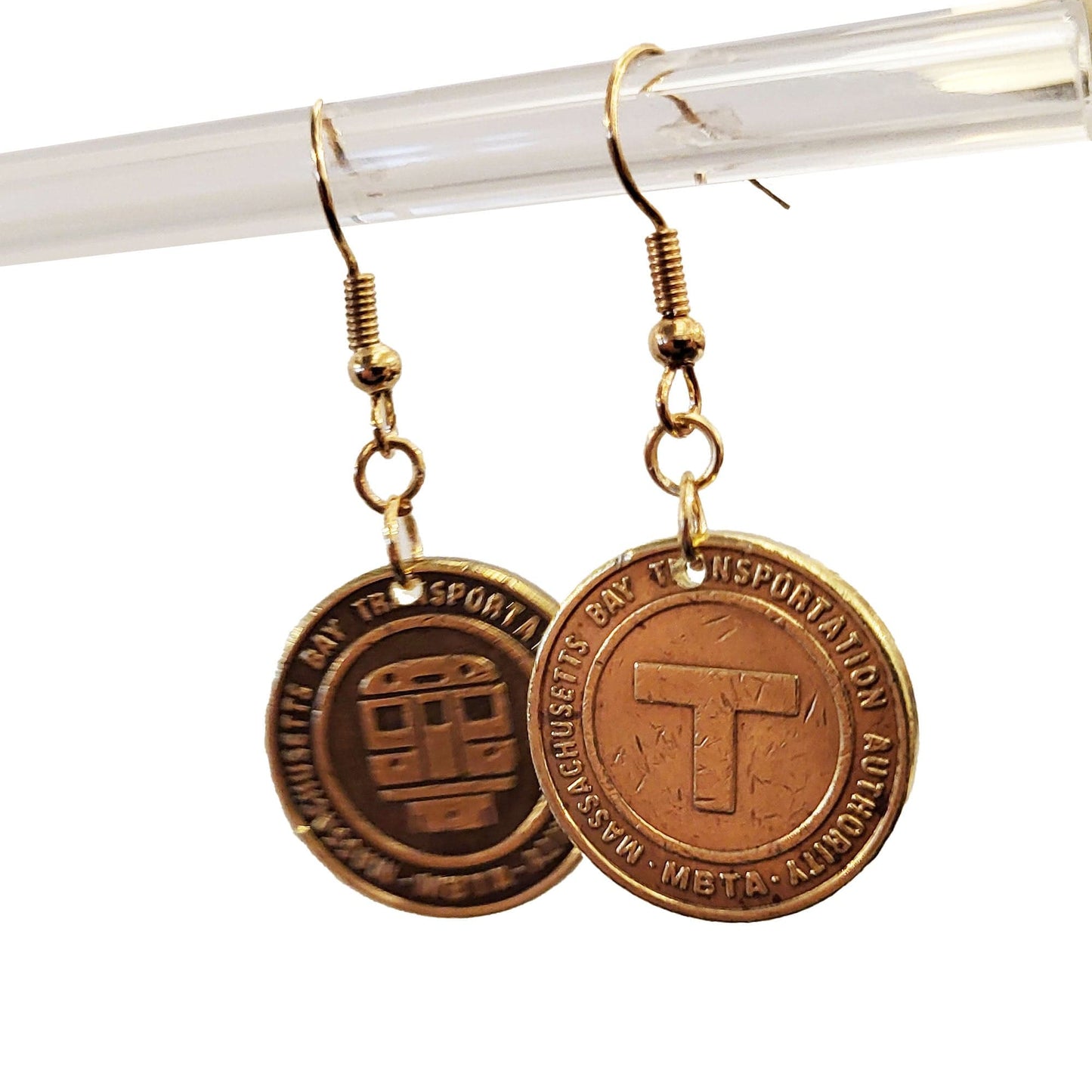 Boston Subway Token Earrings