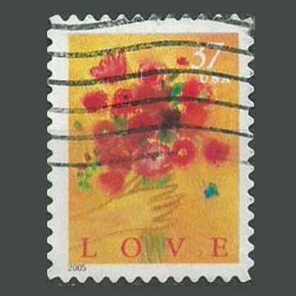 Postage Stamp Earrings - 2005 USA Flowers