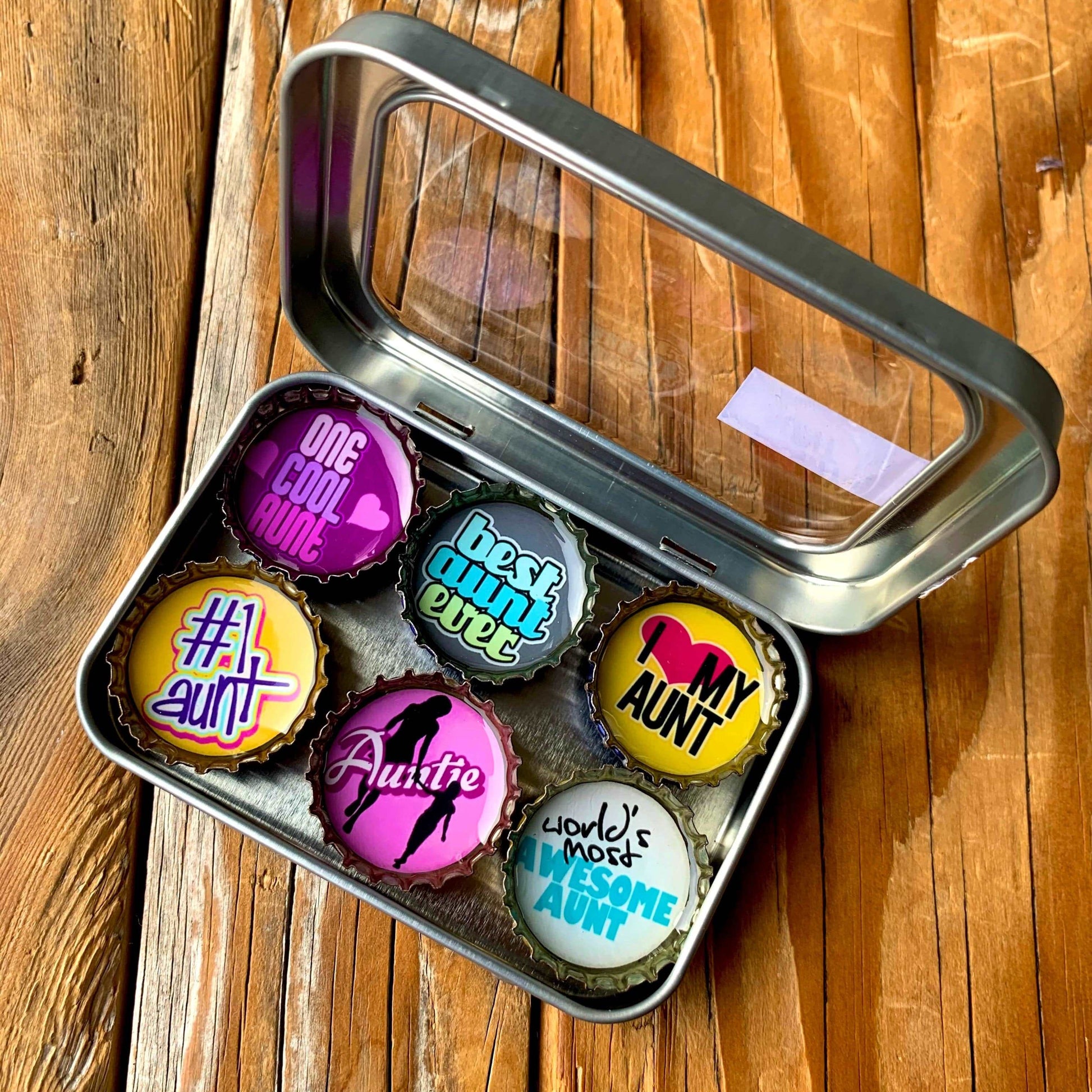 Bottle Cap Magnets - Aunt