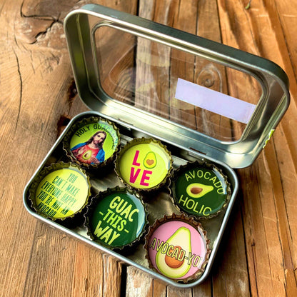 Bottle Cap Magnets - Avocado