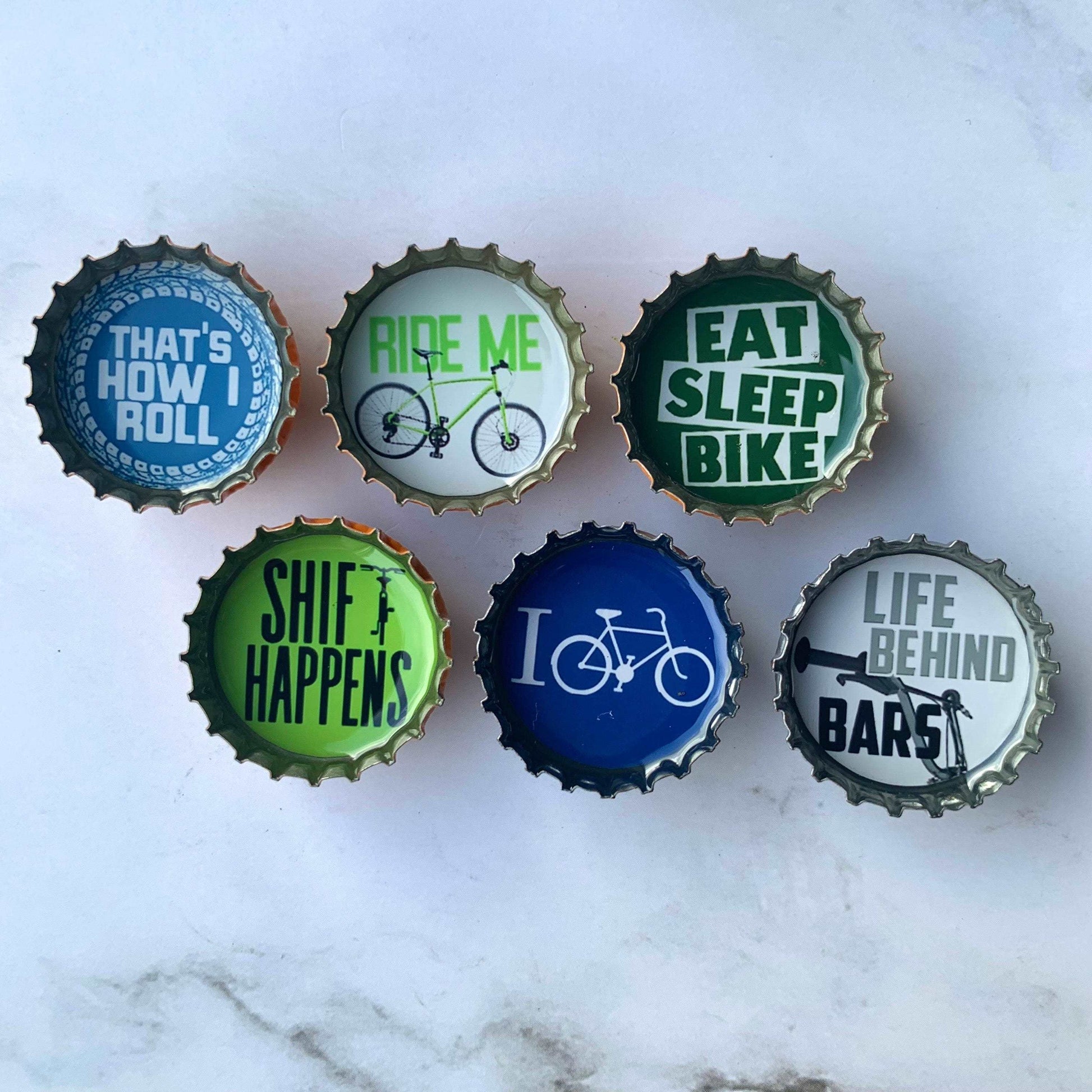 Bottle Cap Magnets - Bike