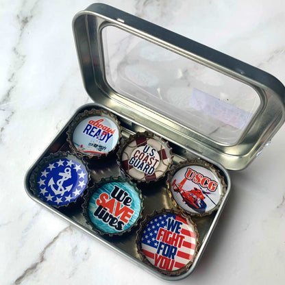 Bottle Cap Magnets - Coast Guard