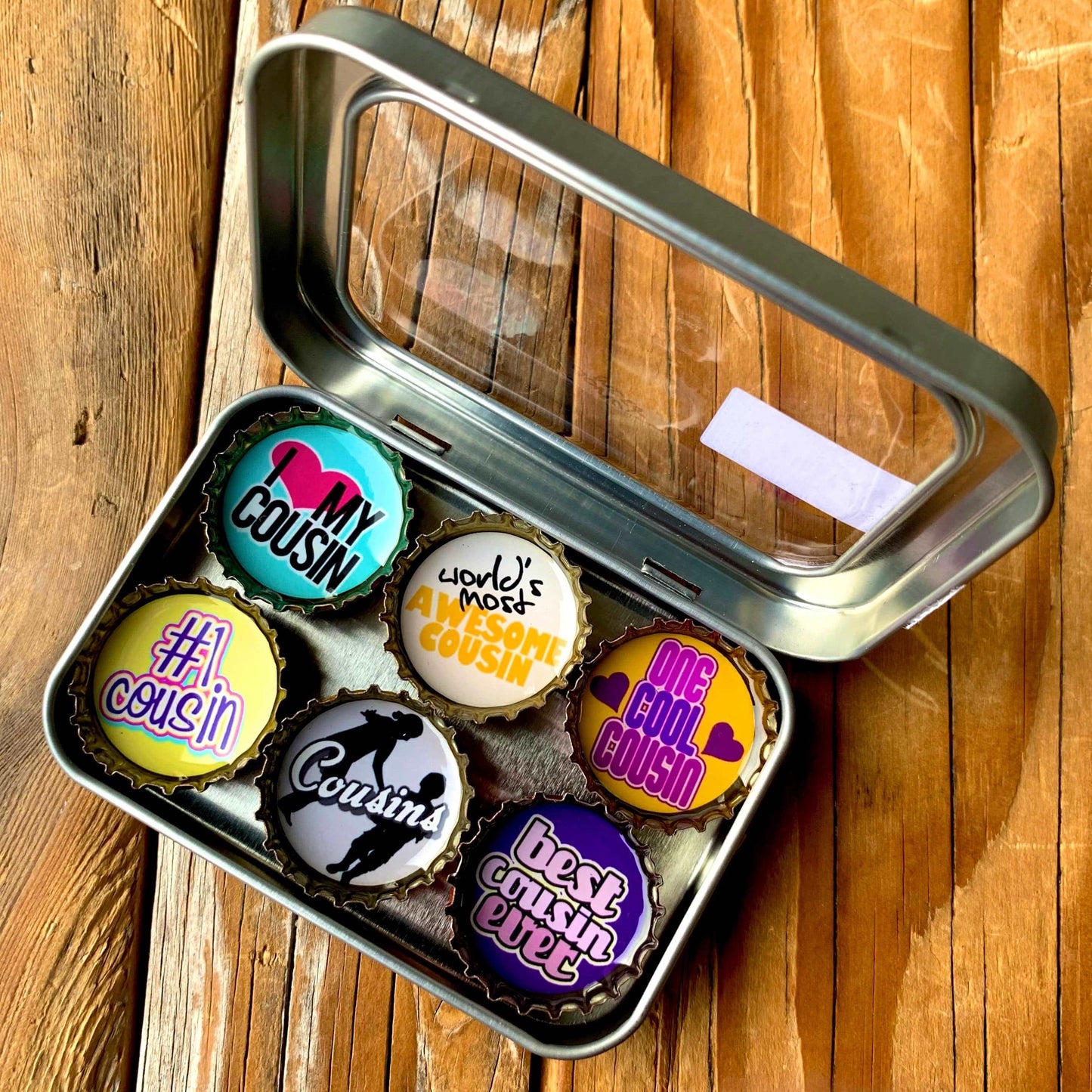 Bottle Cap Magnets - Cousin