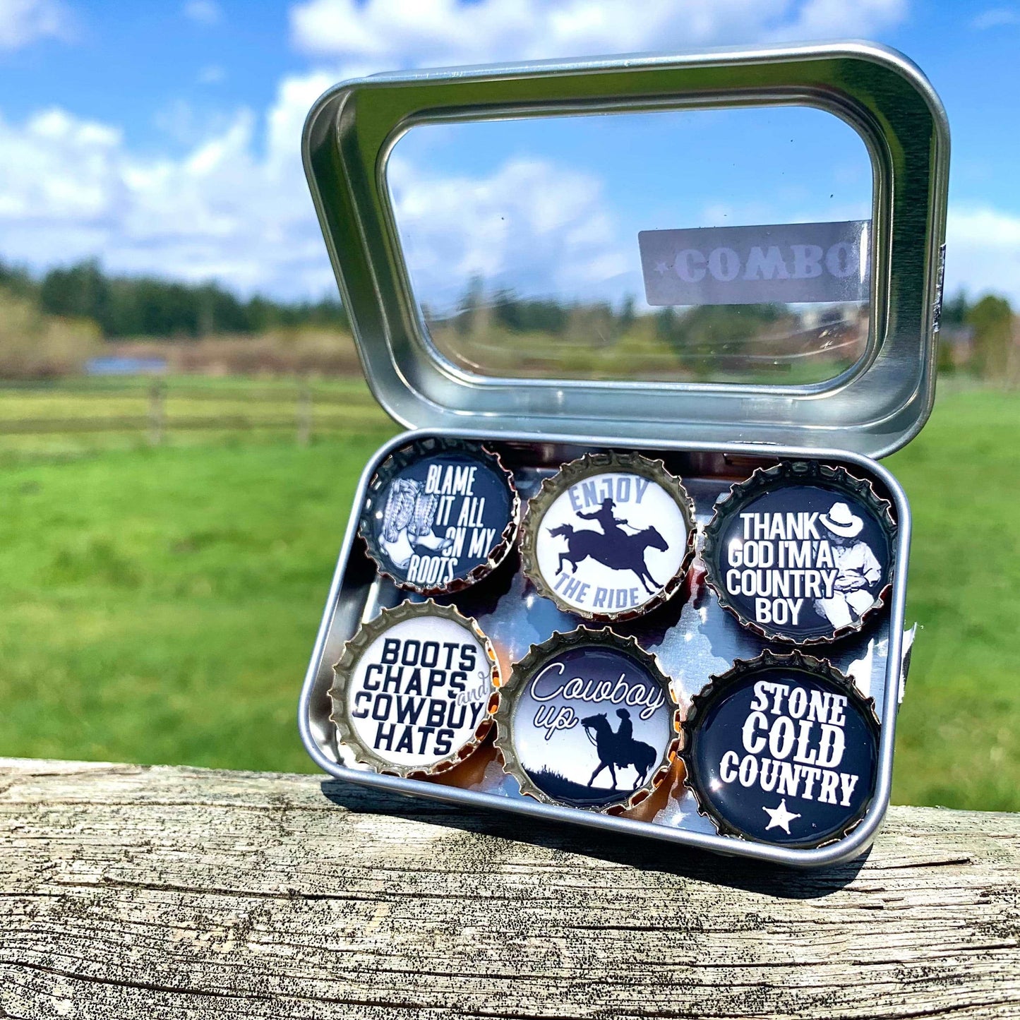 Bottle Cap Magnets - Cowboy