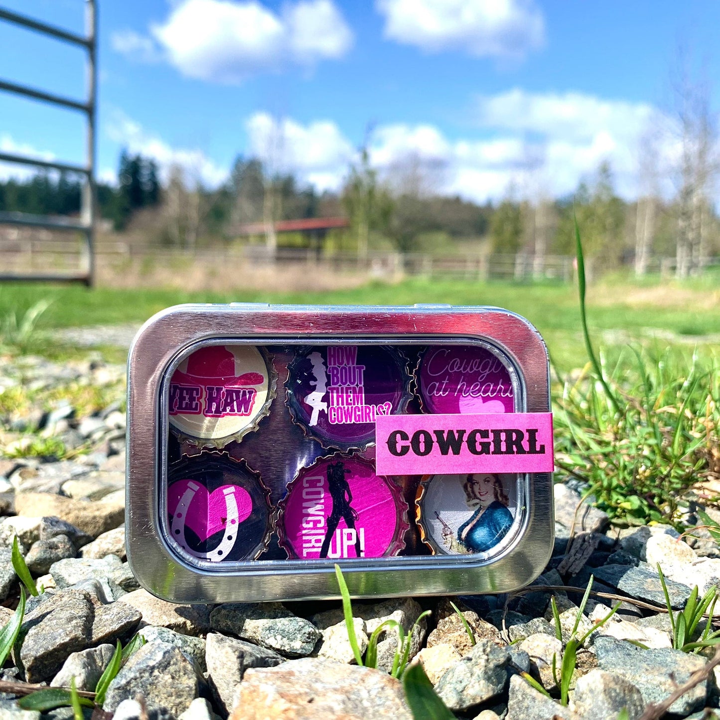 Bottle Cap Magnets - Cowgirl