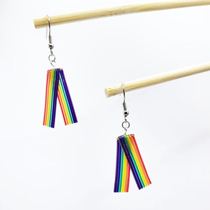 Ribbon Cable Chevron Pride Earrings